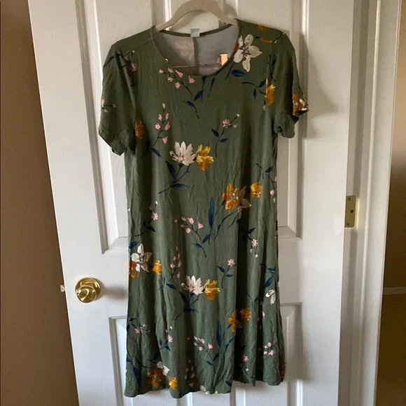 Old Navy Green Sundress Mini Casual Crew Neck - Picture 1 of 4